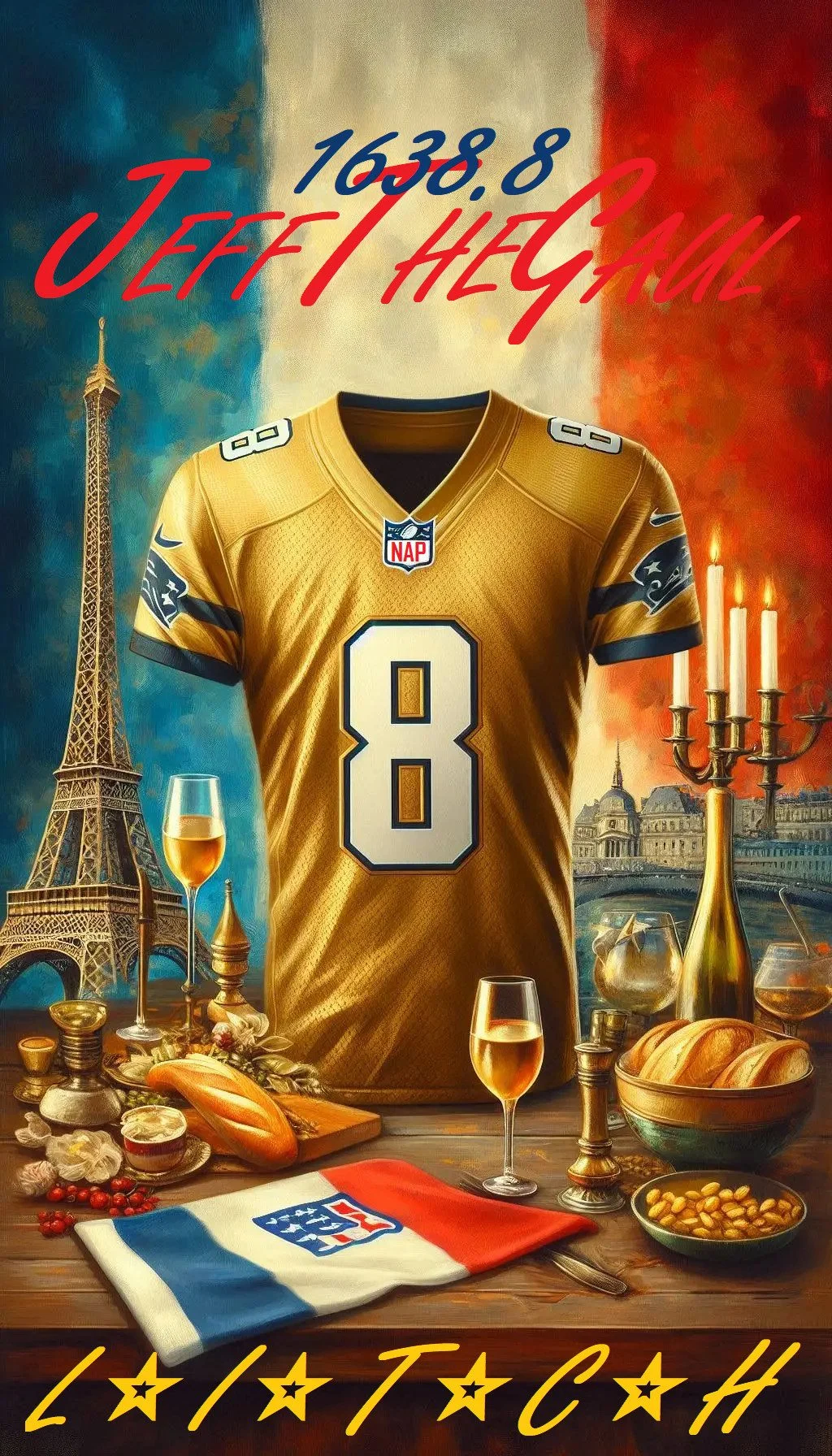 A trading card featuring the week 8 tournament leader for #NAPKIN25