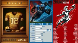 A collage of the Week 12 trading cards for #NAPKIN25