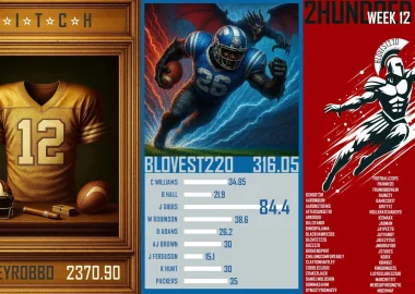 A collage of the Week 12 trading cards for #NAPKIN25