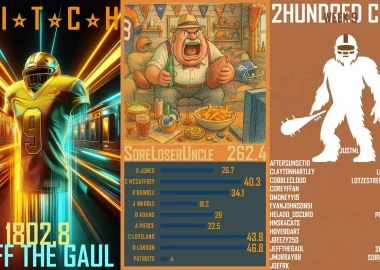 A medley of he Trading Napkins earned for Week 9 of #NAPKIN25