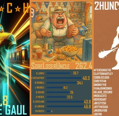 A medley of he Trading Napkins earned for Week 9 of #NAPKIN25