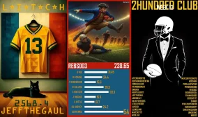 A mashup of the three week 13 trading napkins for 2025