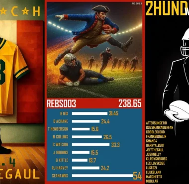 A mashup of the three week 13 trading napkins for 2025