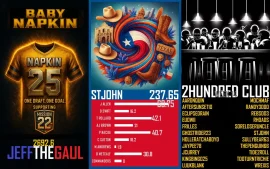 A collection of the three trading napkins won in Week 14 of #NAPKIN25